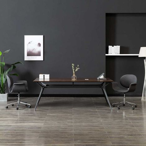 vidaXL Silla de oficina giratoria de tela gris (1/4)