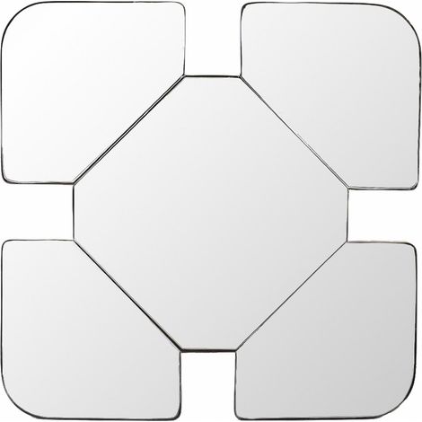 miroir design original avec cadre noir pour décoration murale - noir cadre métal et miroir clair (1/3)