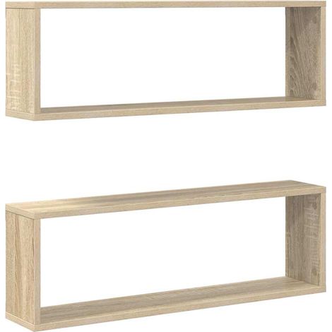 Maison Exclusive - Würfelregale 2 Stk. Sonoma-Eiche 80x15x26,5 cm (1/5)