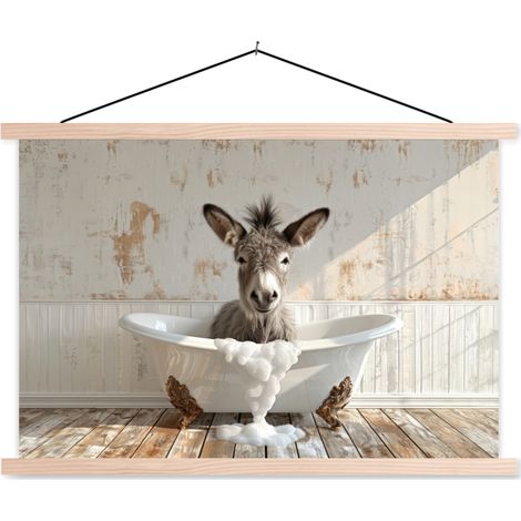 TEXTILE WALL ART Donkey - Animals - Bathtub - Foam 60x40 cm (1/3)