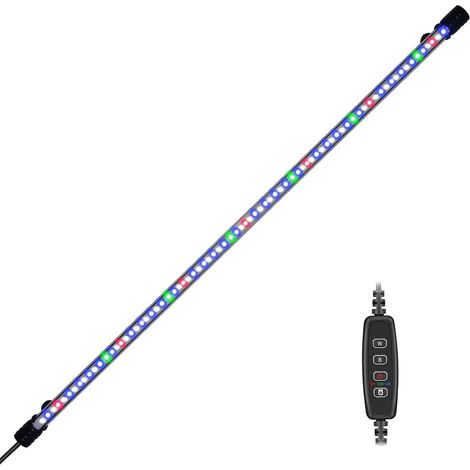 1 Lampe Aquarium Submersible LED,Minuteur 3 Modes,Dimmable 10 Niveaux,78 LEDs 71cm,Pour Eau Douce Et Marine (1/5)