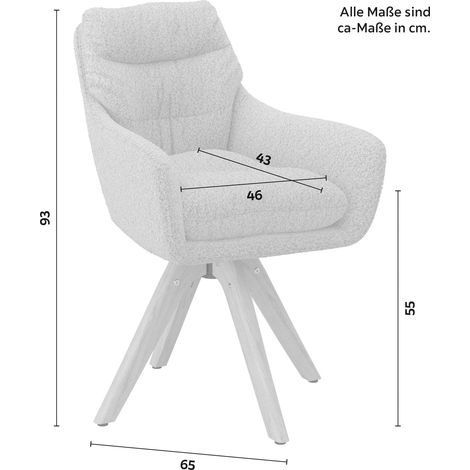 Mömax Armlehnstuhl Juana Hellgrau Bouclé Drehbar Gepolstert (1/5)