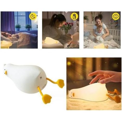 Veilleuse bébé.Veilleuse enfant en silicone rechargeable.Lampe Chevet Tactile.Veilleuse apprendre à lire.lumière du sommeil réglable (1/4)