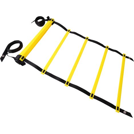 Échelle d'agilité pour exercices de jeu de jambes, amélioration de la coordination, franchissement d'obstacles, entraînement physique (football, basketball, tennis), 4 mètres et 8 barreaux (1/5)