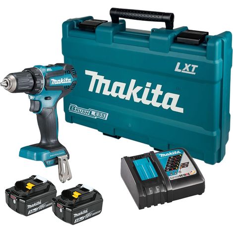 Makita DDF485RFK 18V LXT Brushless Drill Driver - 2x 3Ah Batteries, Charger & Carrying Case (1/5)