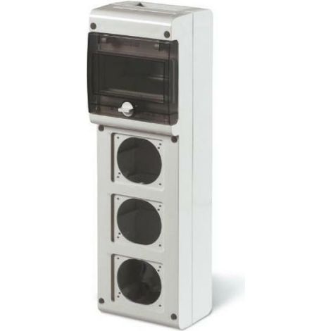 Scame contenitore modulare quadro vuoto block3 con fori in tecnopolimero grigio 632.3500-000