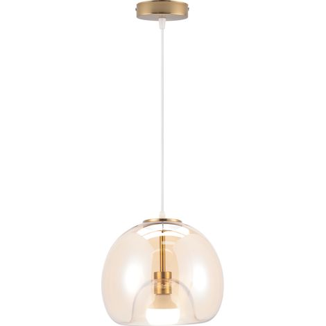 Suspension Ronde Plafonnier D'Intérieur Vintage Suspension Luminaire En Verre Lustre Rétro Suspension Moderne Or