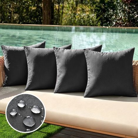 Set di 4 fodere impermeabili per cuscini da esterno，realizzate in finta poliestere e lino，federe decorative per giardino，blu royal，3050 cm (1/5)