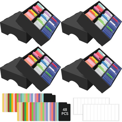 4 Pcs Boîte Rangement Carte pour 9360 Cartes, Boîtes de Rangement pour Cartes à Collectionner, Card Deck Box TCG, Compatible avec MTG, Yu Gi Oh et Cartes de Sport, Inclut 48 Diviseurs de Cartes (1/5)