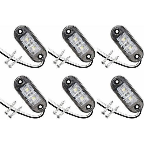 Lot de 6 feux de position latéraux à LED pour voiture, remorque, camping-car, caravane, vélo, moteur (1/5)
