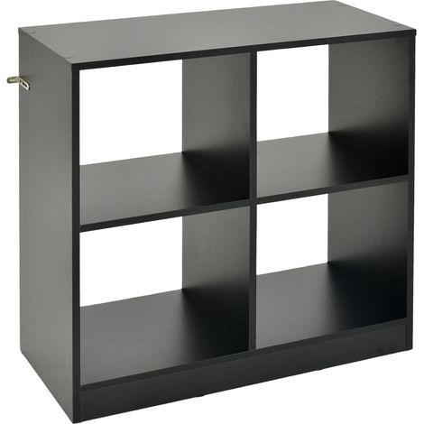 4-Cube Open Back Bookshelf 2-tier Decorative Storage Organizer Wooden Bookcase (1/2)