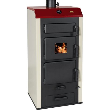 Prity – Chaudière à bois 26 kW – Efficacité 77,5% – Pour chauffage central – Acier avec isolation en laine de roche (1/2)