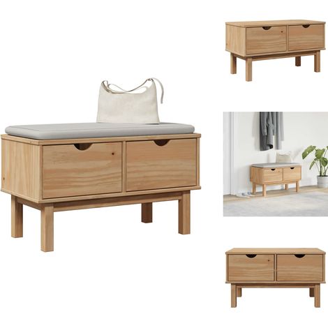 Flurbank OTTA 80x40x45 cm Massivholz Kiefer - Flurbank - Flurbänke - Bank - Flurbank Mit Stauraum (1/5)