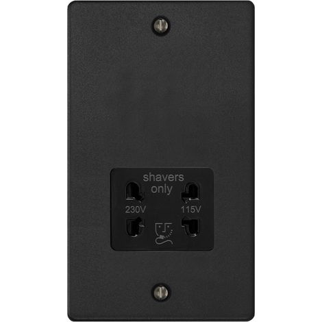 Varilight Dual Voltage Shaver Socket 230V/115V Matt Black