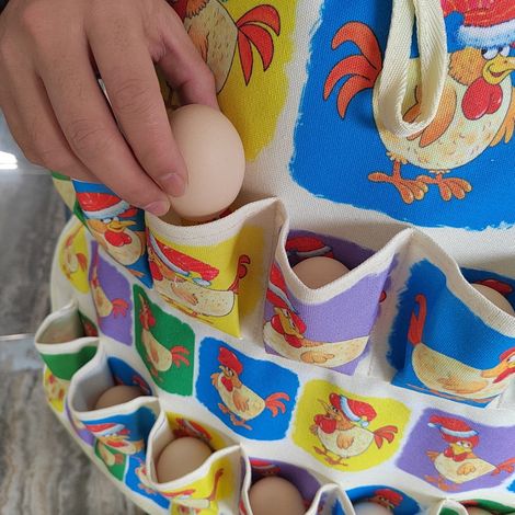 Tablier Multi-Poches - Pour Ramassage Des Oeufs - 12 Poches - Toile Résistante - Taille Adulte 53 x 47 cm - 1 Pièce (1/4)