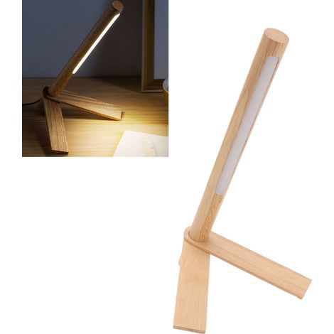 Lampe de lecture d'Europe du Nord, en bois, alimentation USB, température de couleur réglable sur 3 niveaux, idéale pour étudier. (1/5)