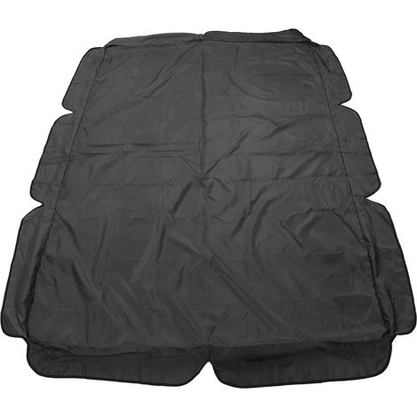 Toile imperméable en tissu Oxford 600D enduit d'argent pour balancelle d'extérieur, noire (1/5)