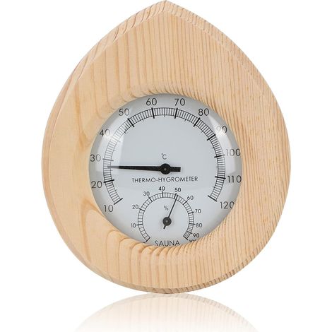 Thermomètre Hygromètre - Affichage Numérique LCD - Pour Sauna Intérieur Extérieur - Précision ±1°C ±5% RH - Montage Murale ou Suspension - 1 Pièce