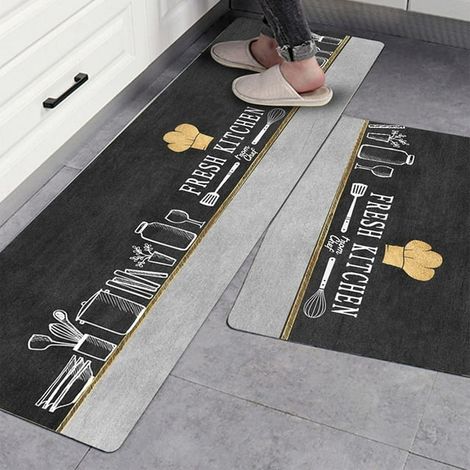Tapis de cuisine Coussined Anti Fatigue 2 pièces Set, accessoire de cuisine pratique, matériaux alimentaires sûrs, 45, 75, 150 (1/5)