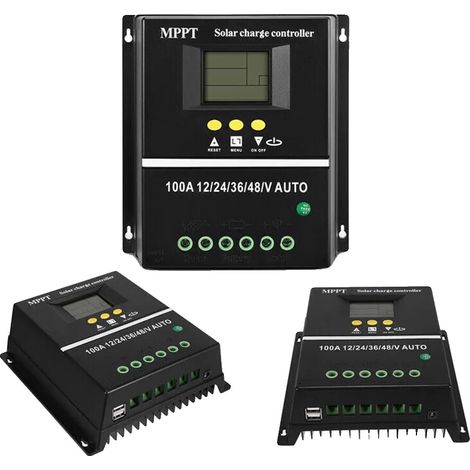 Controlador de carga solar, corriente máxima de 40 A, puertos USB duales, 40 A (1/5)
