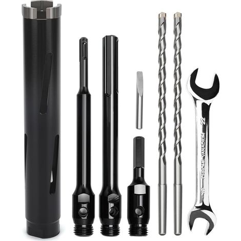 Couronne de forage 42 mm, longueur utile 200 mm avec codage Sds Plus, 220 mm, Sds max 220 mm, codage hexagonal 110 mm, pointe de centrage 10 x 240 mm, pour maçonnerie (1/5)