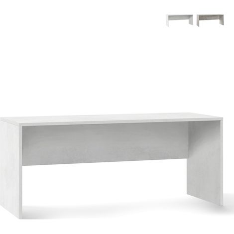 Moderner Schreibtisch aus oxidweißem Holz 180x69x h76 cm (1/4)