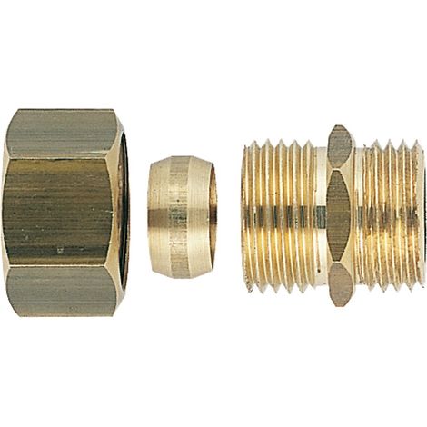 Raccord laiton bicone union mâle droit 8X13-10