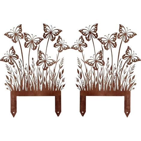Decoration Jardin Exterieur Accessoires Décoration Fer Forgé pour Déco Métal Rouillé Papillon (1/5)