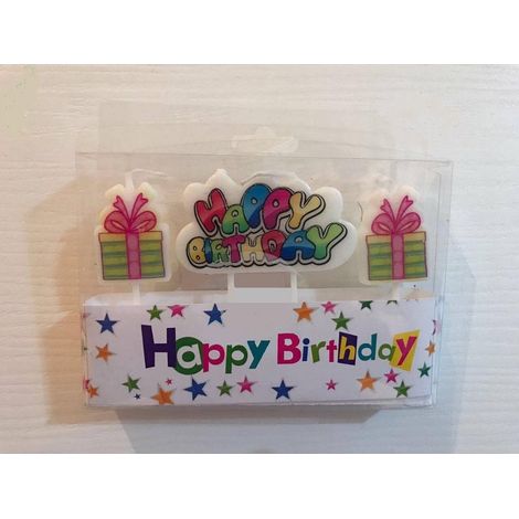 Bougies Joyeux Anniversaire Décorations Joyeux Anniversaire Gâteau De Fête (1/2)