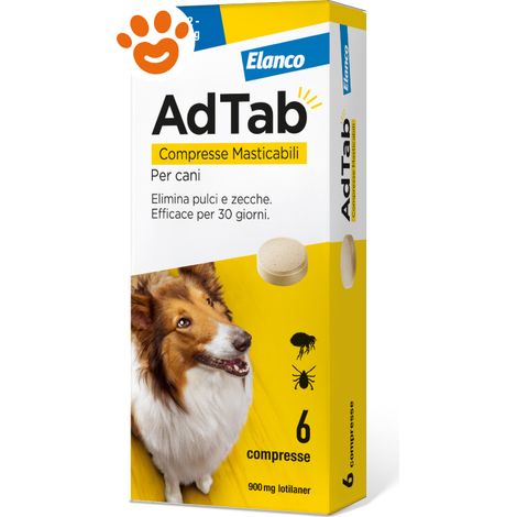 Elanco Dog AdTab Compresse Masticabili (22-45Kg) - Confezione 6 Compresse - Antiparassitari CANE