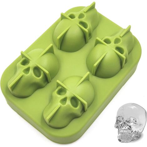 Totenkopf-Eisform – 3D – Für Whisky und Cocktails – 1 Stück (1/5)
