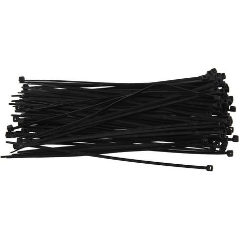 Colliers de serrage noirs 140 mm x 2,5 mm, lot de 100. (1/5)