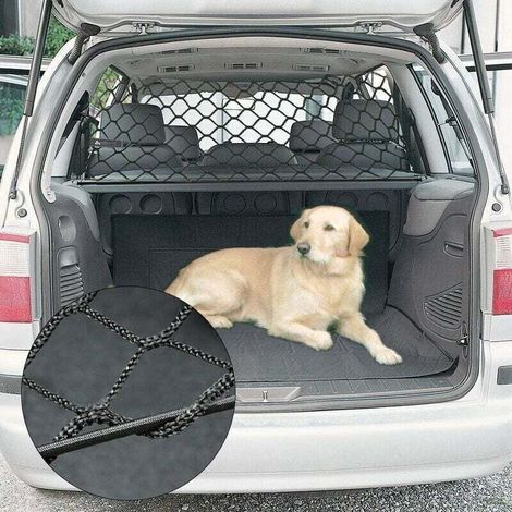 Barrière de Sécurité pour Chien en Voiture Filet de Protection pour Coffre Arrière Noir 90X40 cm