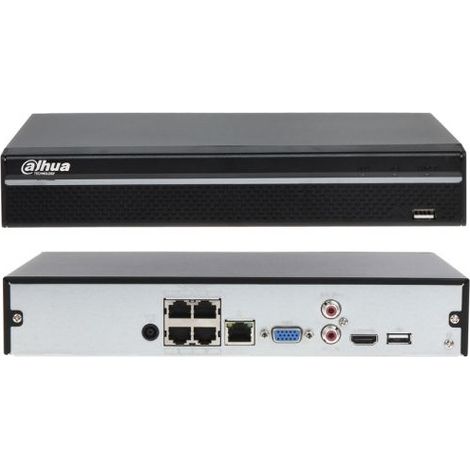Dahua NVR registratore IP 4 canali PoE - NVR4104HS-P-4KS3 (4K) T