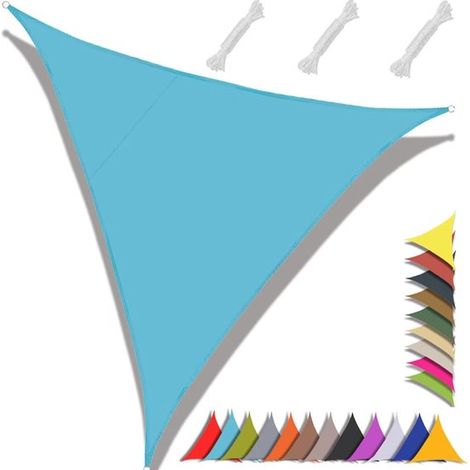 Tenda parasole triangolare da patio, 3x3x3 metri, rosa, impermeabile e resistente ai raggi UV. (1/5)