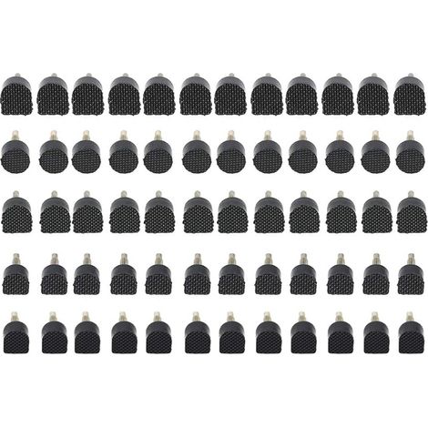 Embouts à Talon, 60pcs (5 taille différente) Chaussures à talons hauts de réparation Conseils Taps Goupille Ascenseurs Remplacement pour Chaussures de Femmes Talons Hauts Conseils Accessoires Noir (1/5)
