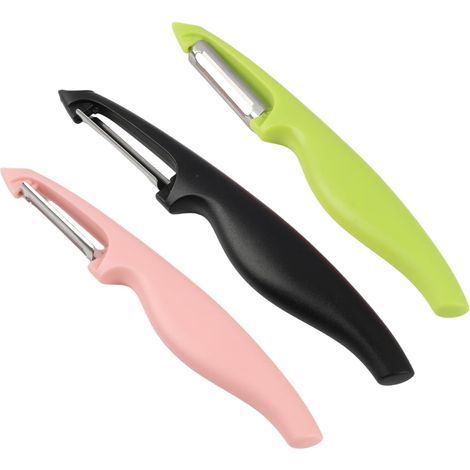 Lot de 3 éplucheurs en acier inoxydable avec poignée ambidextre, utilisation universelle pour pommes de terre, légumes et fruits, adaptés à un usage quotidien (1/5)