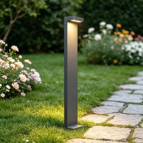 Mai & Mai Lampione da Giardino 3000K, Luminoso da Giardino IP65 Paletti Esterni Led 10X6X60cm in Alluminio per Giardini, Parchi, Aree Residenziali e Ingressi LumaTorch, Sabbia grigio scuro