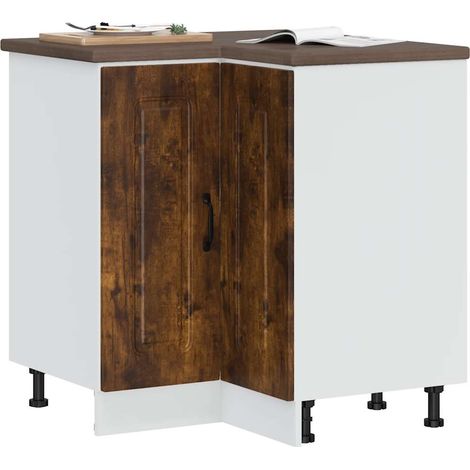 Küchen-Eckunterschrank Kalmar Räuchereiche Holzwerkstoff
