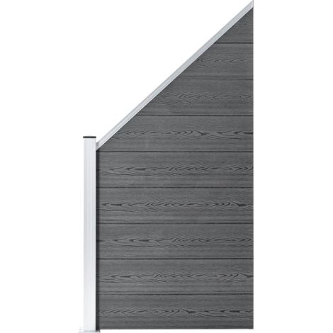 Panneau de clôture Clôture de jardin Panneau de Porte WPC 95x(105-180) cm Gris 72475 (1/5)