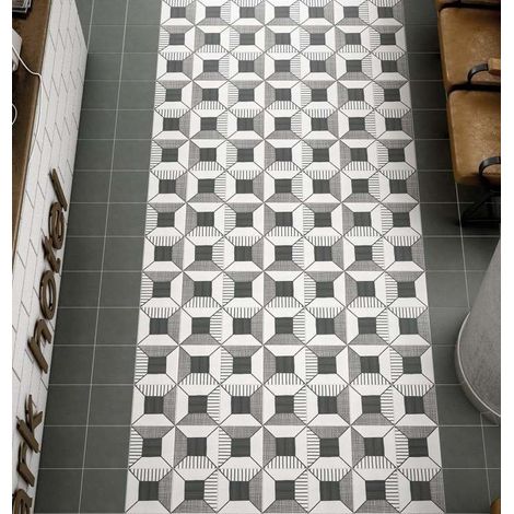 Aelle - Carrelage sol / mur effet ciment uni noir anthracite 20x20 cm CAPRICE BLACK - Vendu par boîte de 1 m² (1/4)
