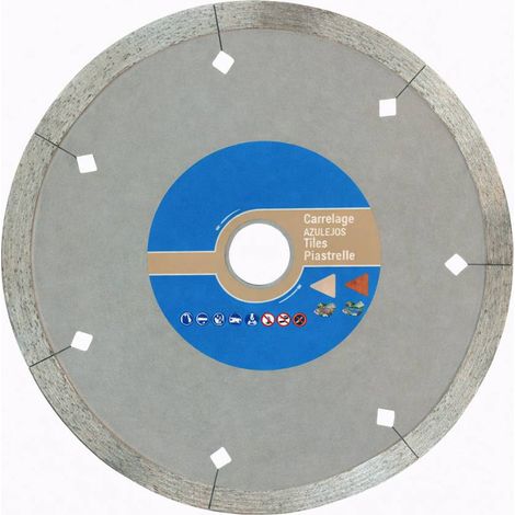 Disque Diamant Jante Lisse D. 200 x Al. 30/25.4/22.23 x Ht. 10 x ép. 1.8 mm - Pour Faïence, Carrelage et Marbre - Diamwood