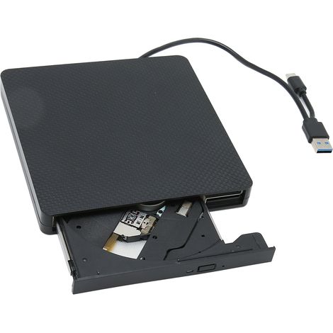 Lecteur CD DVD Externe USB 3.0 Type C 5Gbps, Compatible PC Portable, Ordinateur de Bureau, Windows, Linux, Mac OS