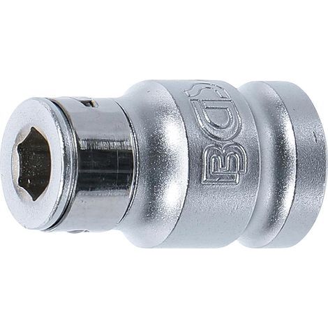 Adapter with retaining ball 12.5 mm internal hex 8 mm for mechanical tool (1/4)