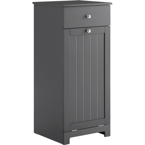 SoBuy Low Bathroom Cabinet with 1 Drawer Dark Gray 40x38x90cm Functional BZR21-II-DG