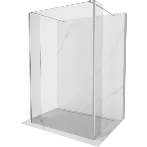 Mexen Kioto freistehende Duschwand 120 x 30 x 30 cm, transparent, gebürstetes Nickel - 800-120-030-2 (1/5)