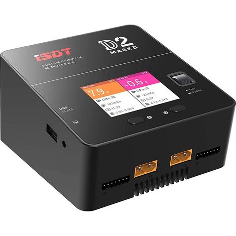 D2 Mark 2 Lipo chargeur de batterie équilibreur déchargeur, AC double canal 200W chargeur intelligent pour LiHv/LiPo/Life/Lilon (1-6S) NiMH/CD(1-16S) Pb(1-12S) batteries (1/5)