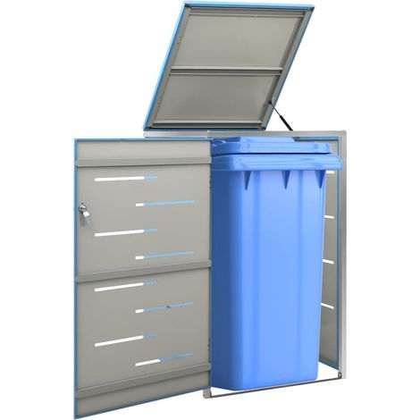Cache poubelle,Abri pour poubelle,Hangar à Poubelles 69x77,5x115 cm Inox - FR40330 (1/5)