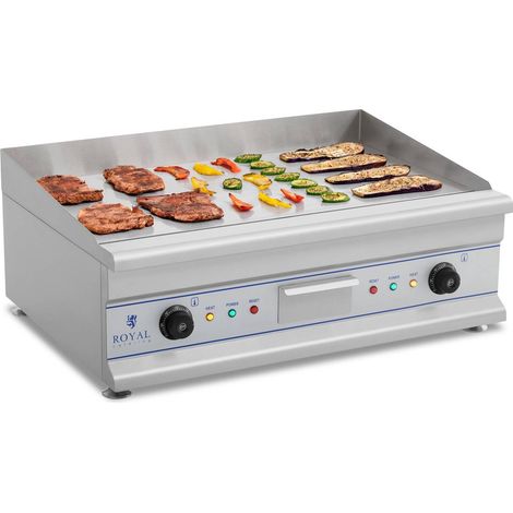 Royal Catering – Plancha électrique lisse 75 x 40 cm – Puissance 2 x 3200 watts – Pour cuisson professionnelle intérieure et extérieure (1/6)