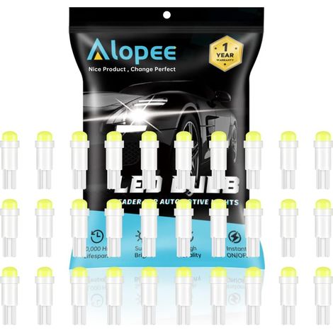 Lot de 30 Ampoule T5 LED Blanc 12V COB Pour Tableau De Bord Auto Compatible W1.2W